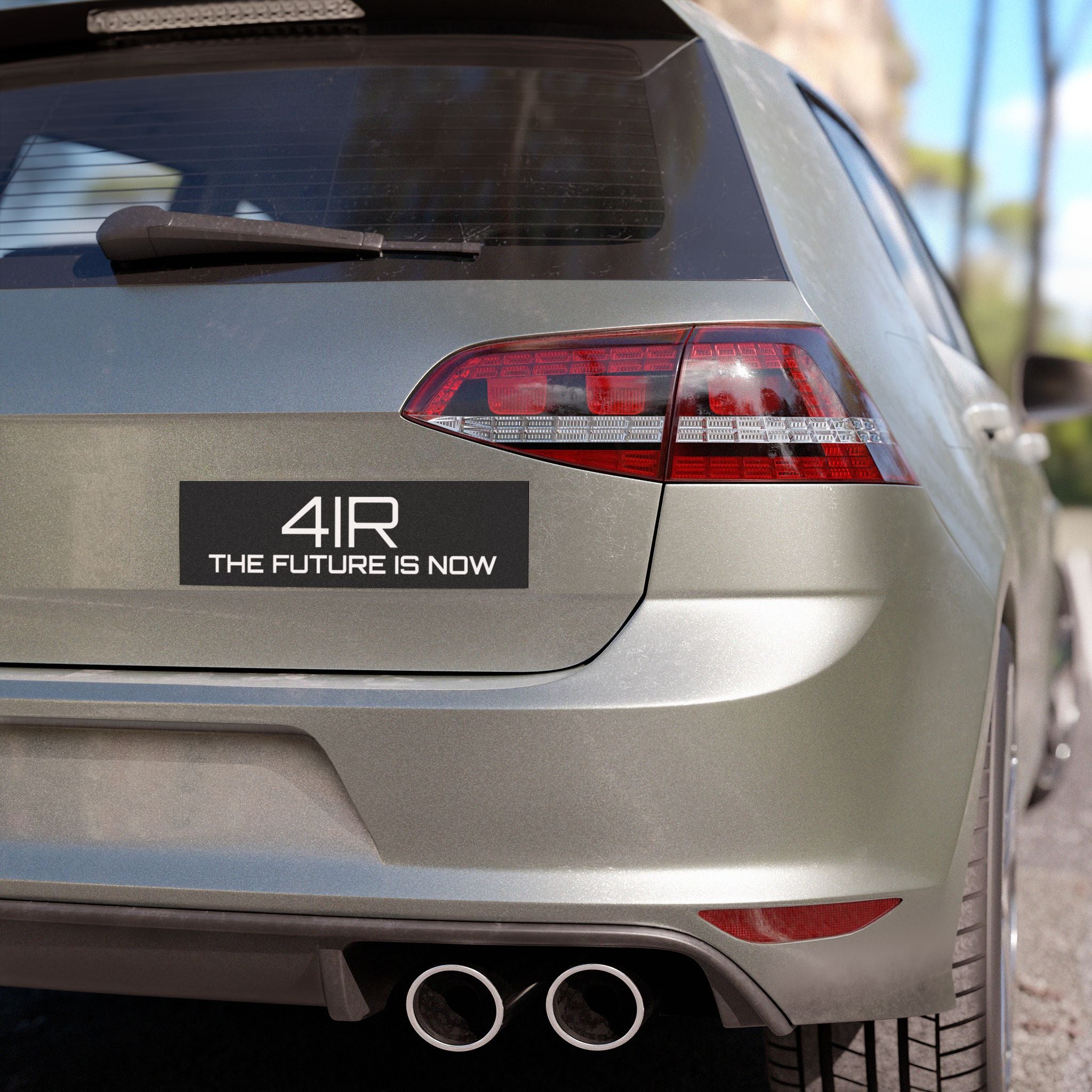 4IR The Future Is Now Car Magnet | Black Automotive Decal for Model Y/3