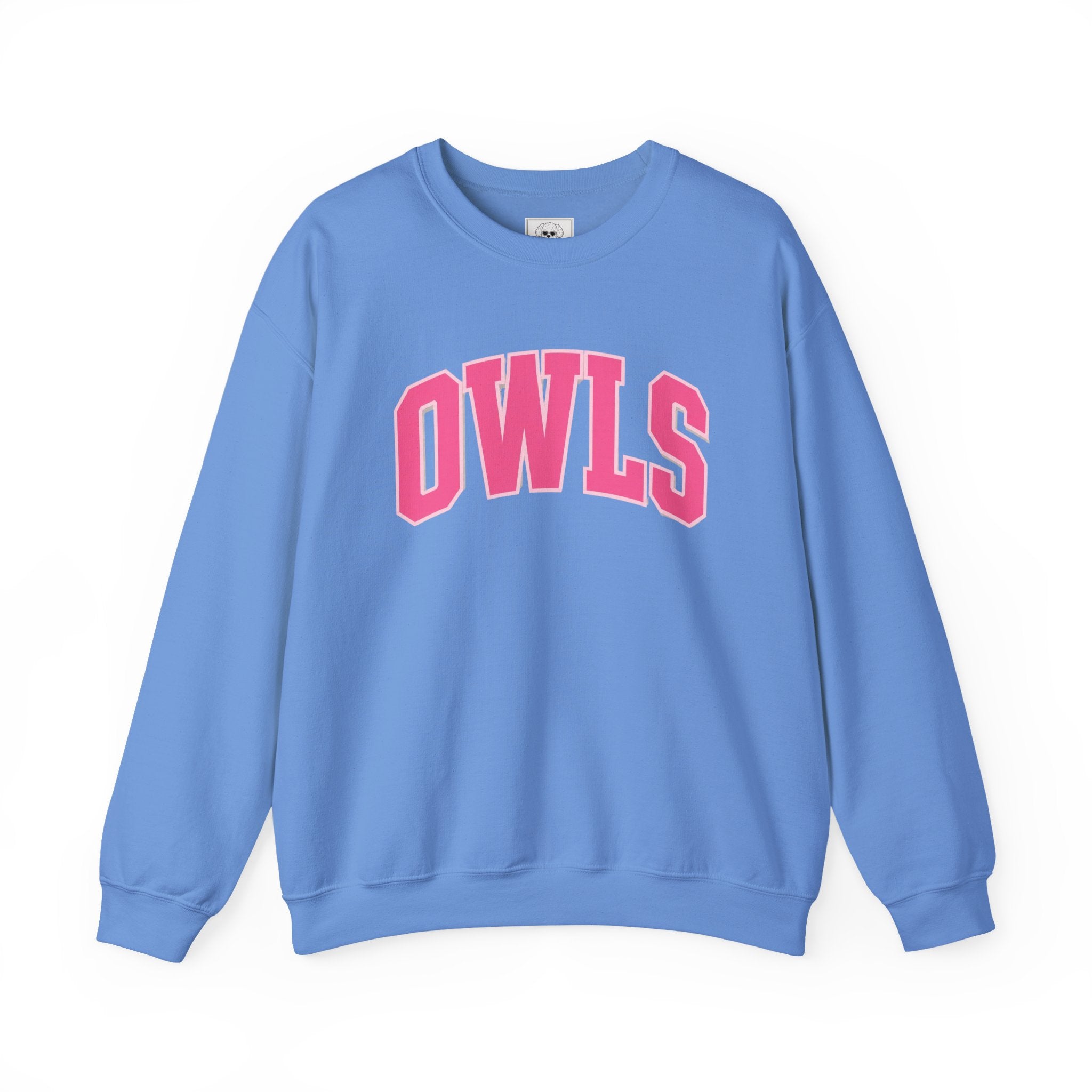 OWLS sweatshirt | Collegiate block letters, pink text