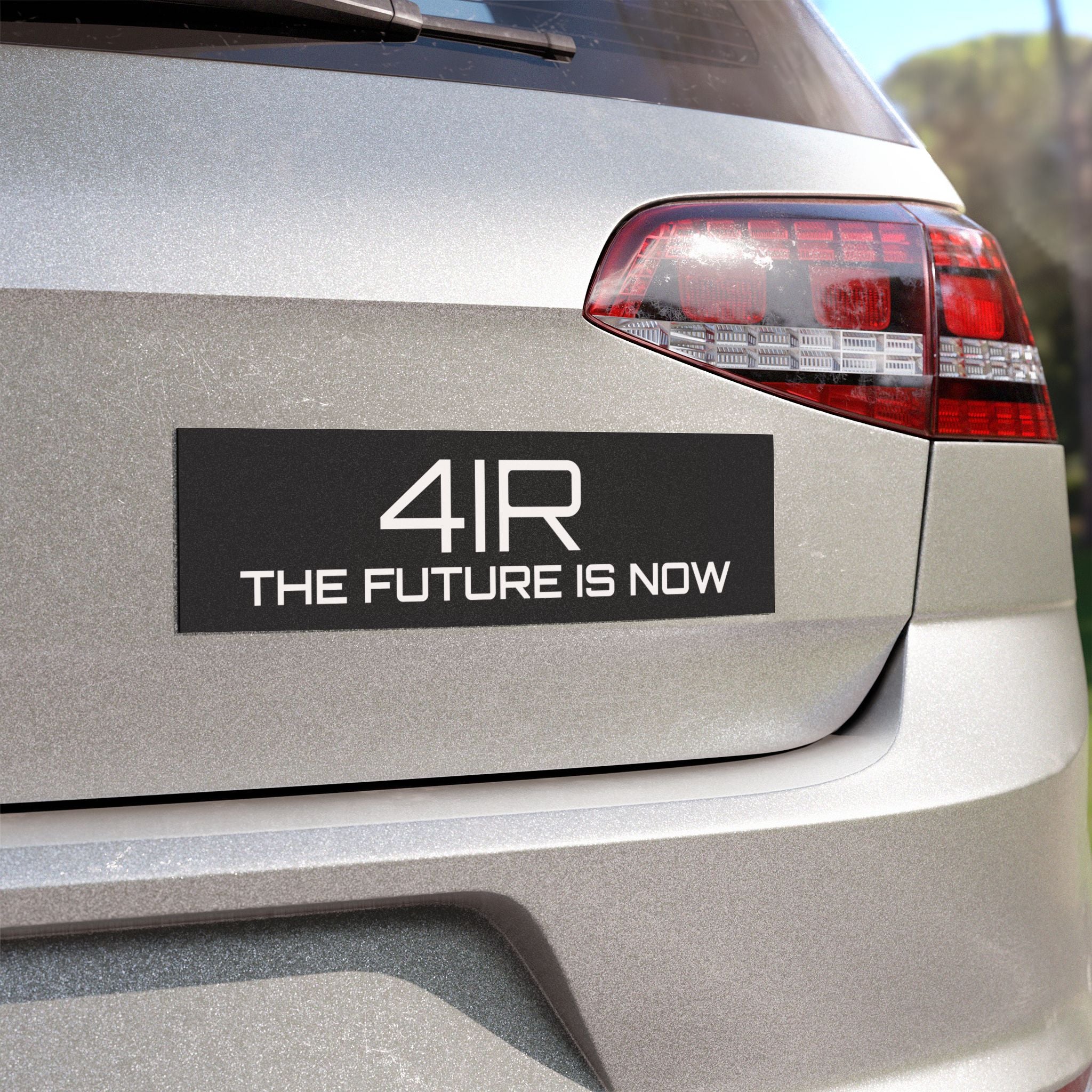 4IR The Future Is Now Car Magnet | Black Automotive Decal for Model Y/3
