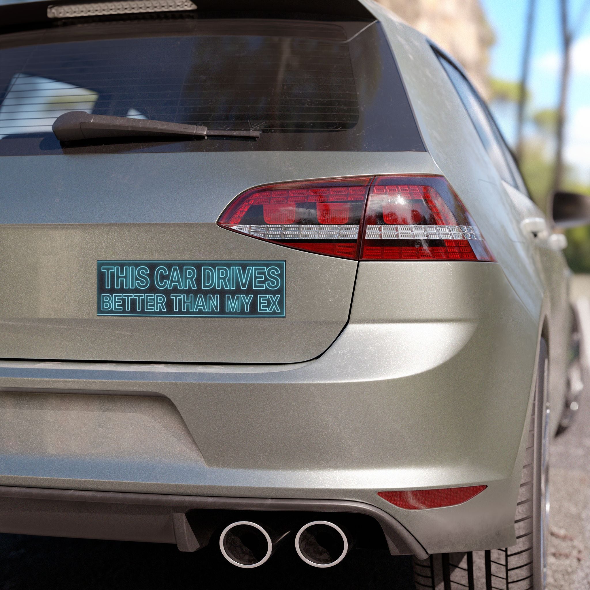 This Car Drives Better Than My Ex Car Magnet | Funny Neon Phrase for Model Y/3